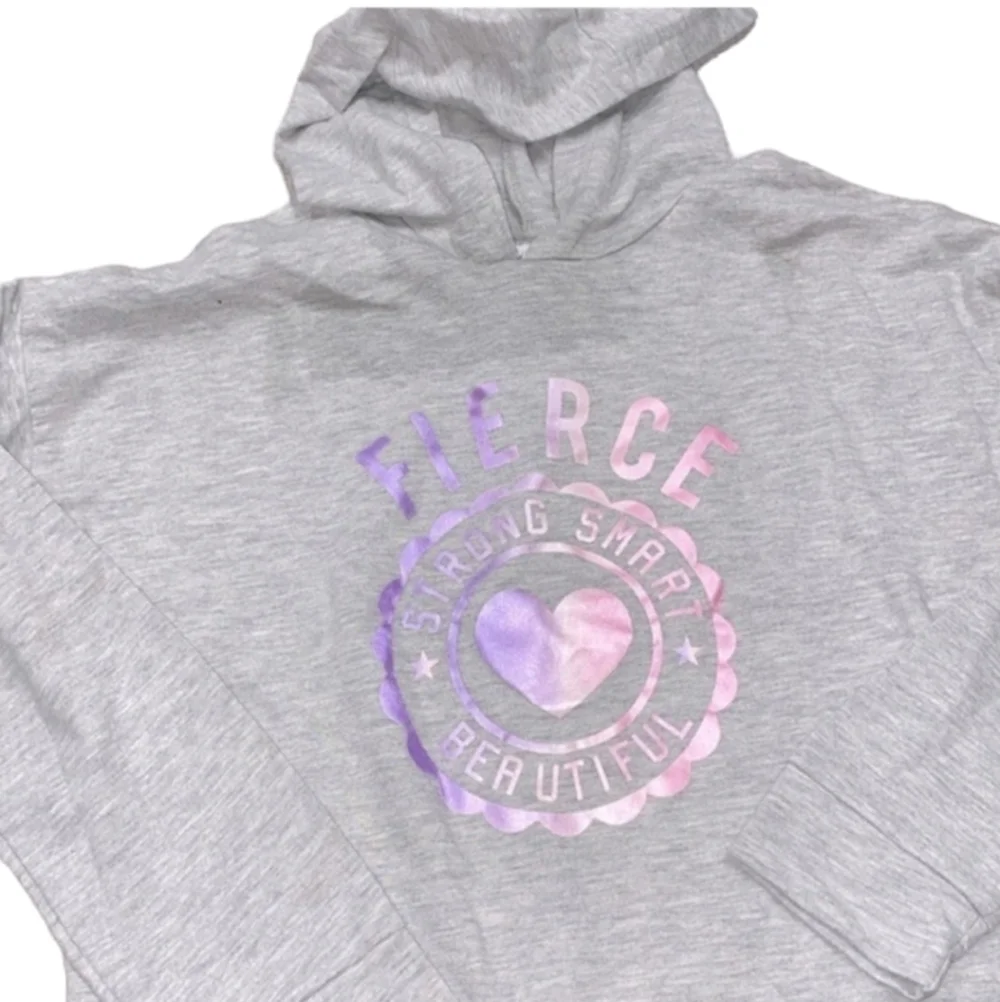 Justice grey sweatshirt hooded size 14